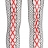 Cottelli - čierny podväzkový pás a podväzky so sieťovanými pančuchami (s červeným šnurovaním)