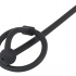 Penisplug - silikónový krúžok na semenníky s dutým stimulátorom močovej trubice (čierny)