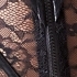 Cottelli - lesklé, prúžkované a čipkované šaty (čierne)
