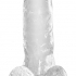 King Cock Clear 6 - malé dildo s prísavkou a semenníkmi (15cm)