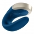 Satisfyer Double Love - nabíjací, vodotesný smart párový vibrátor s diaľkovým ovládačom (modrý)