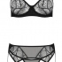 Passion Eco Leafa - leaf pattern bra set (black)